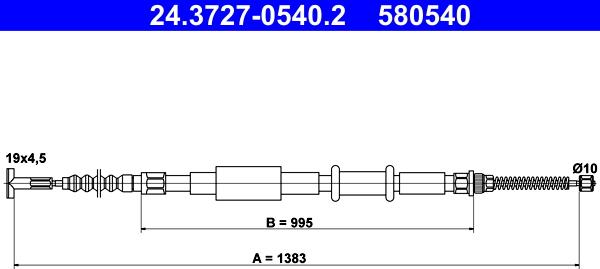 ATE 24.3727-0540.2 - Cable, parking brake onlydrive.pro