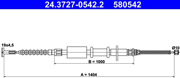 ATE 24.3727-0542.2 - Trosas, stovėjimo stabdys onlydrive.pro