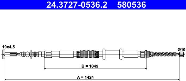 ATE 24.3727-0536.2 - Cable, parking brake onlydrive.pro