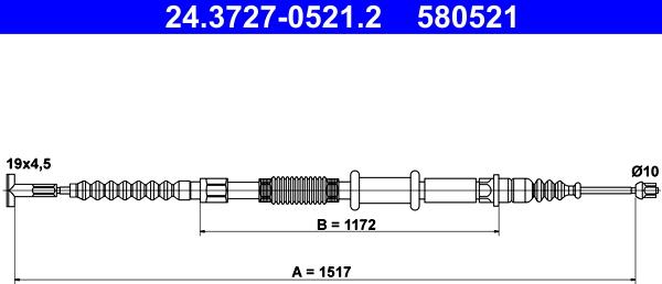 ATE 24.3727-0521.2 - Trosas, stovėjimo stabdys onlydrive.pro