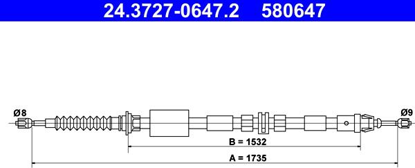 ATE 24.3727-0647.2 - Cable, parking brake onlydrive.pro