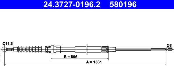 ATE 24.3727-0196.2 - Cable, parking brake onlydrive.pro