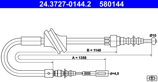 ATE 24.3727-0144.2 - Cable, parking brake onlydrive.pro