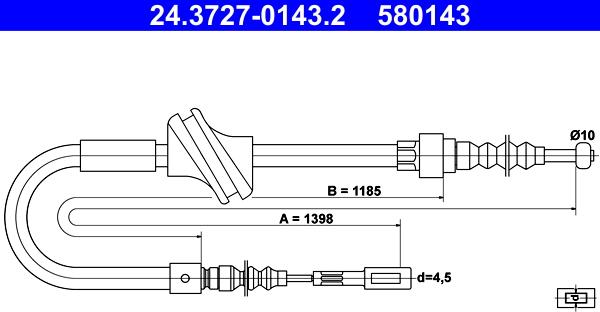 ATE 24.3727-0143.2 - Cable, parking brake onlydrive.pro