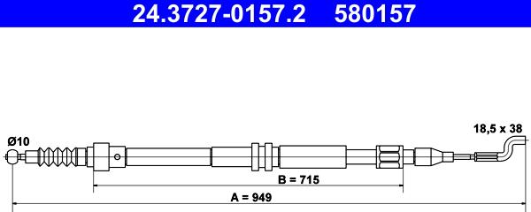 ATE 24.3727-0157.2 - Trose, Stāvbremžu sistēma onlydrive.pro