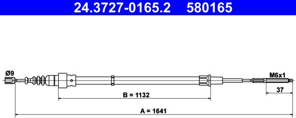 ATE 24.3727-0165.2 - Тросик, cтояночный тормоз onlydrive.pro