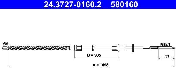 ATE 24.3727-0160.2 - Cable, parking brake onlydrive.pro