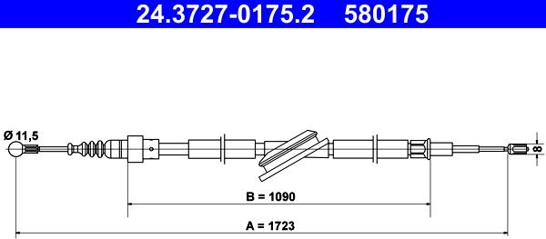 ATE 24.3727-0175.2 - Тросик, cтояночный тормоз onlydrive.pro