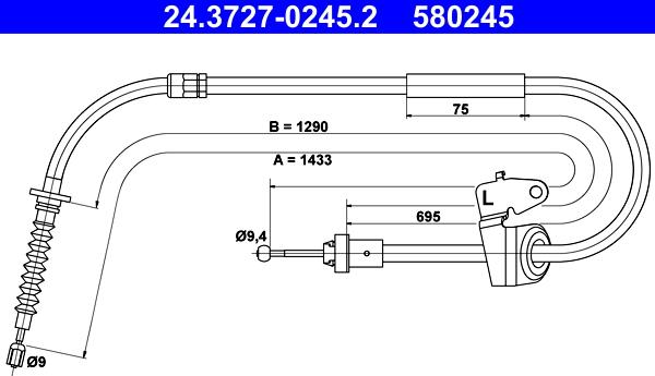 ATE 24.3727-0245.2 - Cable, parking brake onlydrive.pro