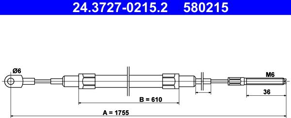 ATE 24.3727-0215.2 - Cable, parking brake onlydrive.pro