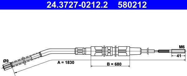 ATE 24.3727-0212.2 - Cable, parking brake onlydrive.pro