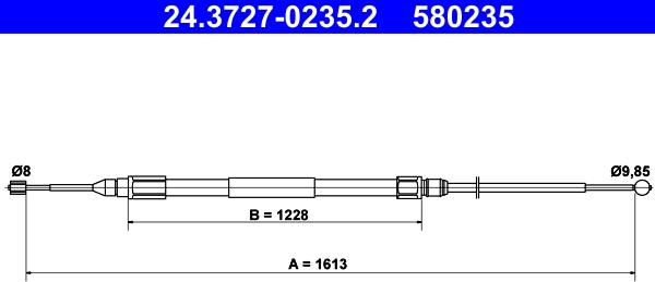 ATE 24.3727-0235.2 - Cable, parking brake onlydrive.pro