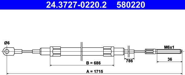 ATE 24.3727-0220.2 - Cable, parking brake onlydrive.pro