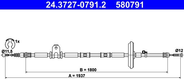 ATE 24.3727-0791.2 - Cable, parking brake onlydrive.pro