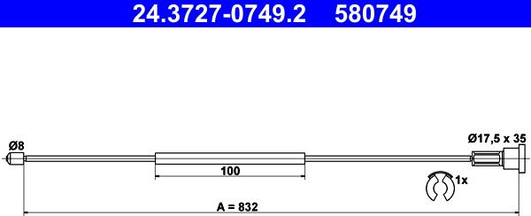 ATE 24.3727-0749.2 - Cable, parking brake onlydrive.pro