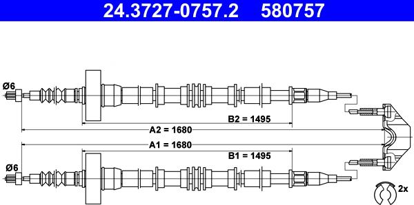 ATE 24.3727-0757.2 - Cable, parking brake onlydrive.pro