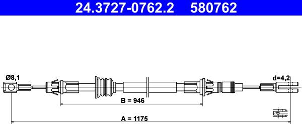 ATE 24.3727-0762.2 - Cable, parking brake onlydrive.pro