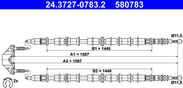 ATE 24.3727-0783.2 - Trosas, stovėjimo stabdys onlydrive.pro