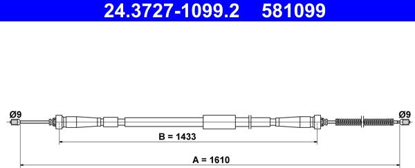 ATE 24.3727-1099.2 - Cable, parking brake onlydrive.pro