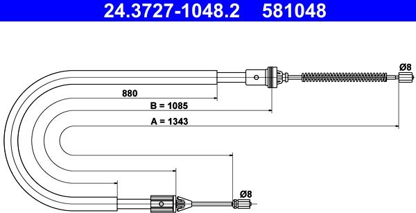 ATE 24.3727-1048.2 - Cable, parking brake onlydrive.pro