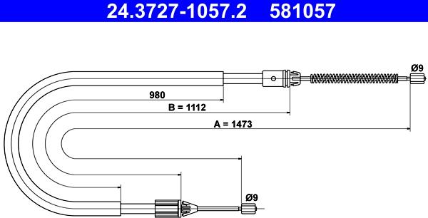 ATE 24.3727-1057.2 - Trosas, stovėjimo stabdys onlydrive.pro