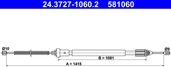 ATE 24.3727-1060.2 - Cable, parking brake onlydrive.pro