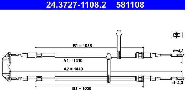 ATE 24.3727-1108.2 - Trose, Stāvbremžu sistēma onlydrive.pro