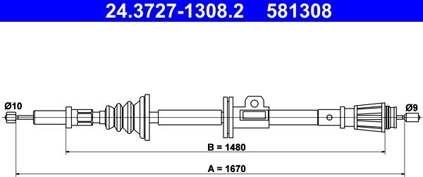 ATE 24.3727-1308.2 - Trosas, stovėjimo stabdys onlydrive.pro