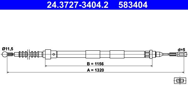 ATE 24.3727-3404.2 - Trosas, stovėjimo stabdys onlydrive.pro