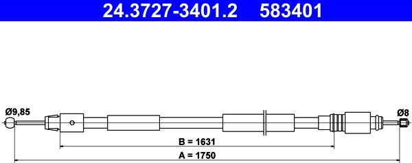 ATE 24.3727-3401.2 - Trose, Stāvbremžu sistēma onlydrive.pro