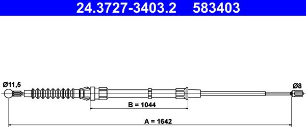 ATE 24.3727-3403.2 - Trosas, stovėjimo stabdys onlydrive.pro