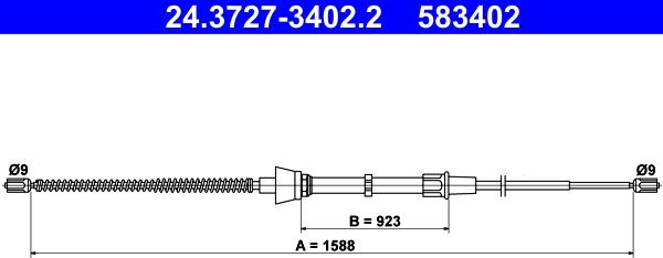 ATE 24.3727-3402.2 - Trosas, stovėjimo stabdys onlydrive.pro