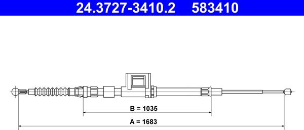 ATE 24.3727-3410.2 - Cable, parking brake onlydrive.pro