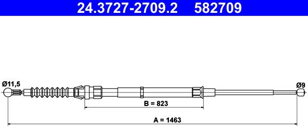 ATE 24.3727-2709.2 - Тросик, cтояночный тормоз onlydrive.pro