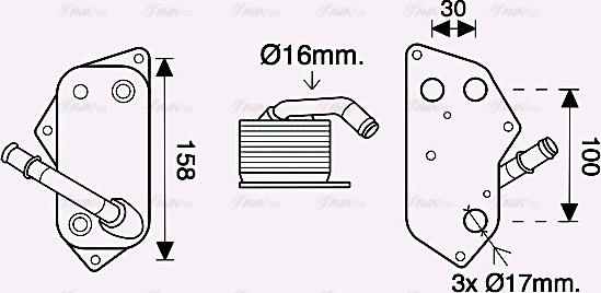 Ava Quality Cooling BW3558 - Õliradiaator,mootoriõli onlydrive.pro