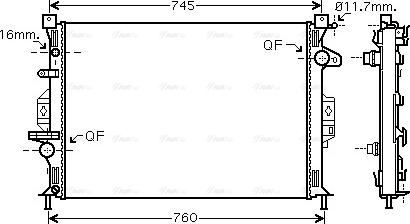 Ava Quality Cooling FDA2425 - Радиатор, охлаждение двигателя onlydrive.pro