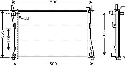 Ava Quality Cooling FDA2325 - Radiatorius, variklio aušinimas onlydrive.pro