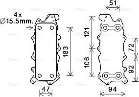 Ava Quality Cooling MS3685 - Õliradiaator,mootoriõli onlydrive.pro