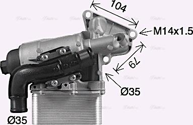 Ava Quality Cooling OL3710H - Oil Cooler, engine oil onlydrive.pro