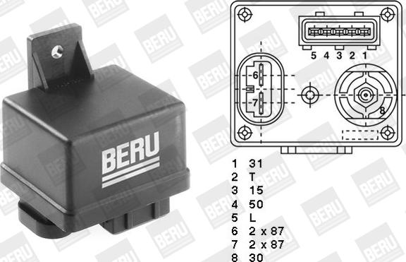 BorgWarner (BERU) GR061 - Relay, glow plug system onlydrive.pro