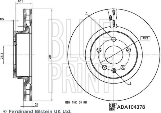 Blue Print ADA104378 - Brake Disc onlydrive.pro