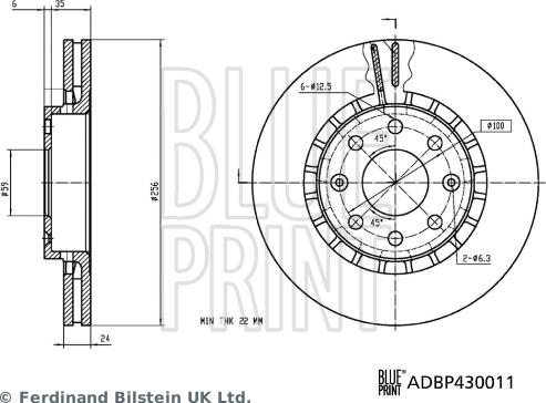 Blue Print ADBP430011 - Brake Disc onlydrive.pro