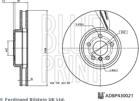 Blue Print ADBP430021 - Stabdžių diskas onlydrive.pro