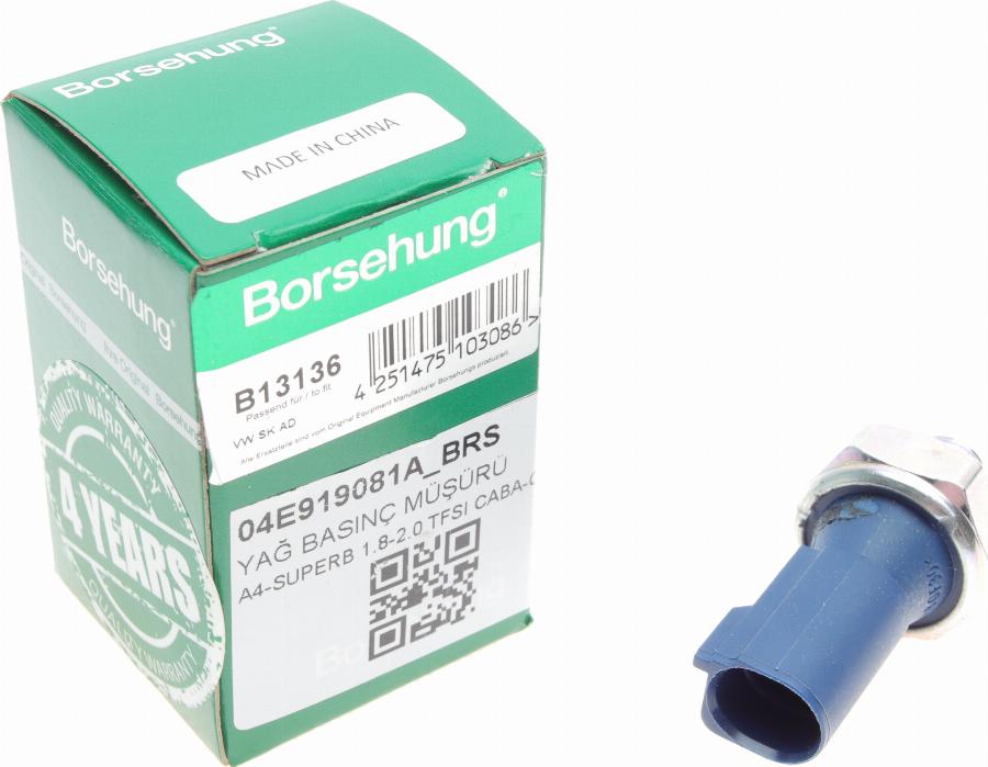 Borsehung B13136 - Датчик, давление масла onlydrive.pro