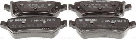 BOSCH 0 986 494 954 - Brake Pad Set, disc brake onlydrive.pro