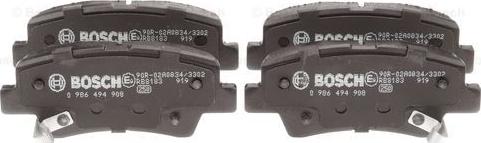 BOSCH 0 986 494 908 - Brake Pad Set, disc brake onlydrive.pro