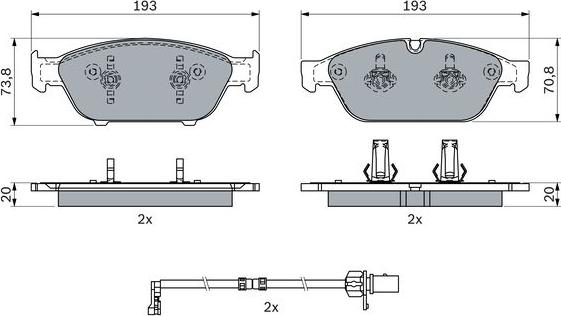 BOSCH 0 986 494 987 - Stabdžių trinkelių rinkinys, diskinis stabdys onlydrive.pro