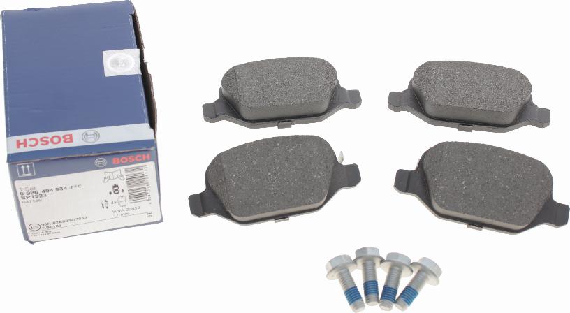 BOSCH 0 986 494 934 - Brake Pad Set, disc brake onlydrive.pro