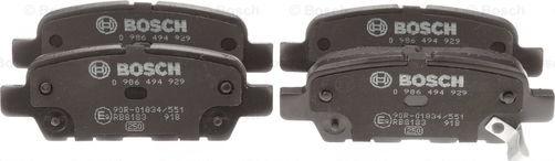 BOSCH 0 986 494 929 - Brake Pad Set, disc brake onlydrive.pro