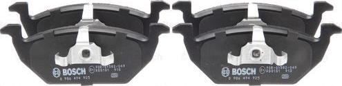 BOSCH 0 986 494 925 - Brake Pad Set, disc brake onlydrive.pro